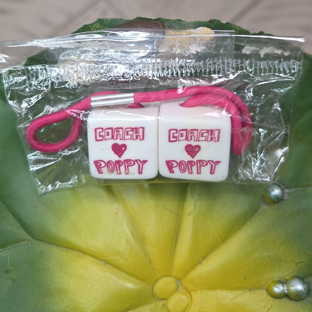 Coach Poppy !¡RARE¡! Hair Cubes (Hair Tie), White NWOT - Picture 4 of 6